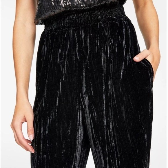 Leyden Velvet Wide Leg Pants Black NEW Women's XLarge - Picture 6 of 15